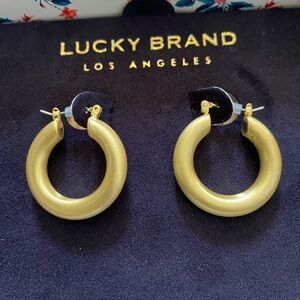 Lucky Brand Gold Brushed Hoops